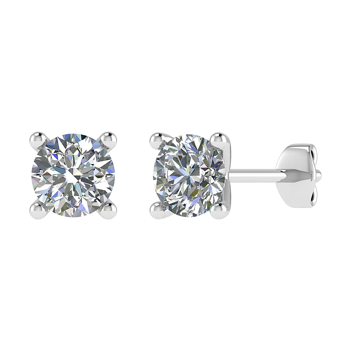 Classic Round Diamond Stud Earrings